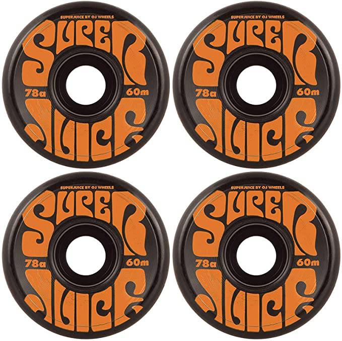 OJ Wheels 55mm Mini Super Juice Skate Wheels in Black and Orange 78a - M I L O S P O R T