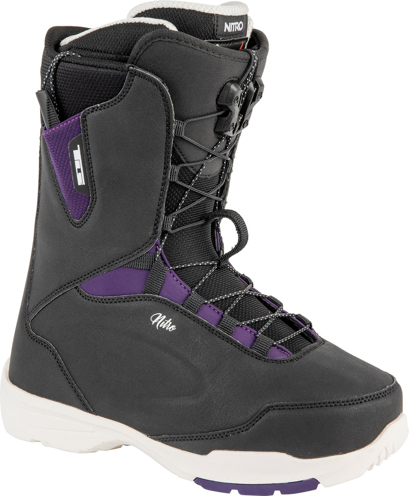 Nitro Scala TLS Womens Snowboard Boots in Black and Purple 2024 - M I L O S P O R T