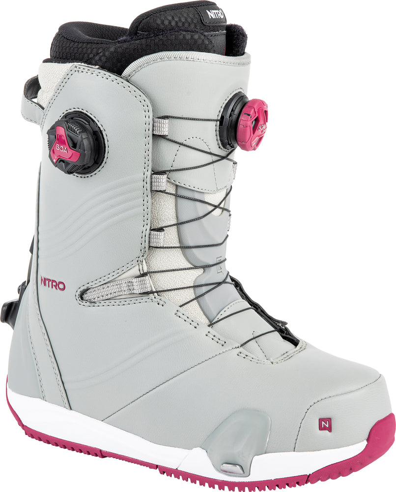 Nitro Dynasty Step On BOA Womens Snowboard Boots in Iron and Wine 2024 - M I L O S P O R T