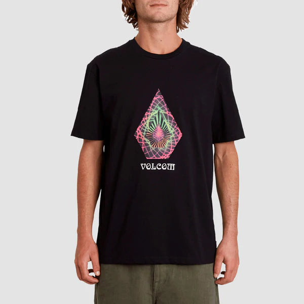 Volcom Star Shields  T Shirt in Black - M I L O S P O R T