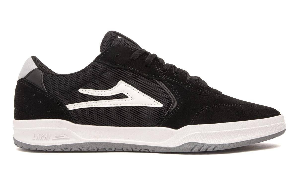 Lakai Atlantic Skate Shoe in Black and Light Grey Suede - M I L O S P O R T
