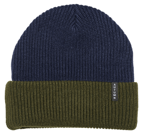 Autumn Blocked Beanie In Navy - M I L O S P O R T