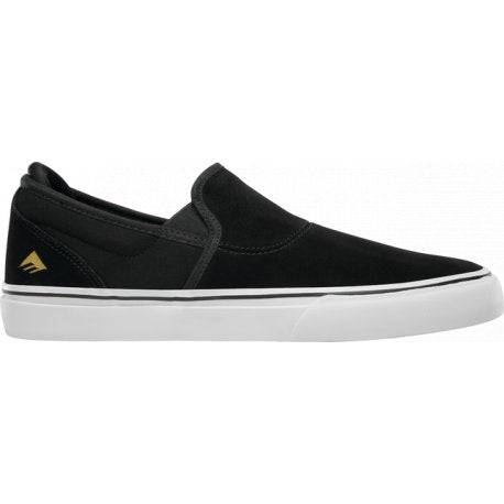 Emerica Wino G6 Slip-On Skate Shoe Black, White, Gold - M I L O S P O R T