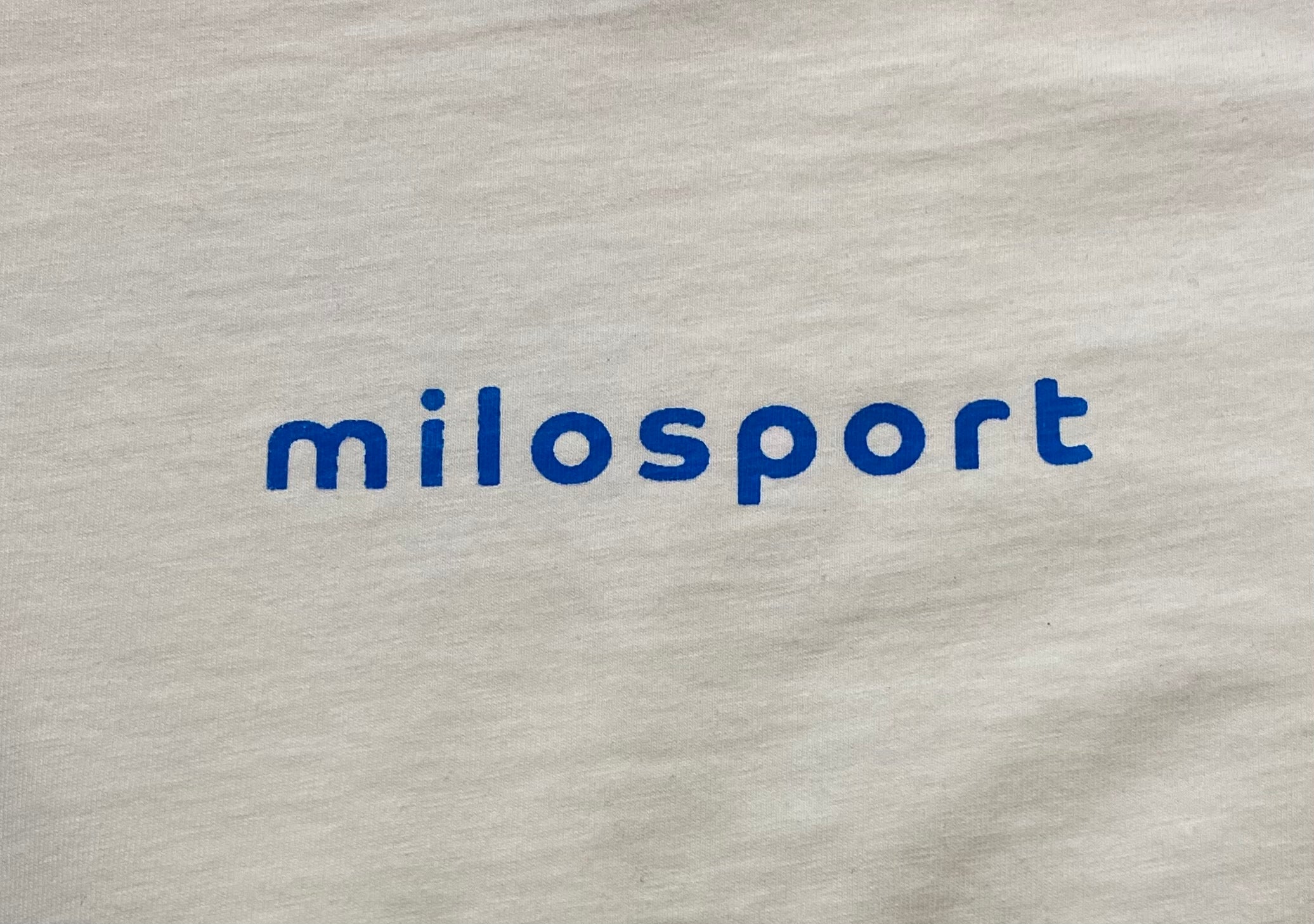 Milosport Stretch Letters Short Sleeve in White and Blue - M I L O S P O R T