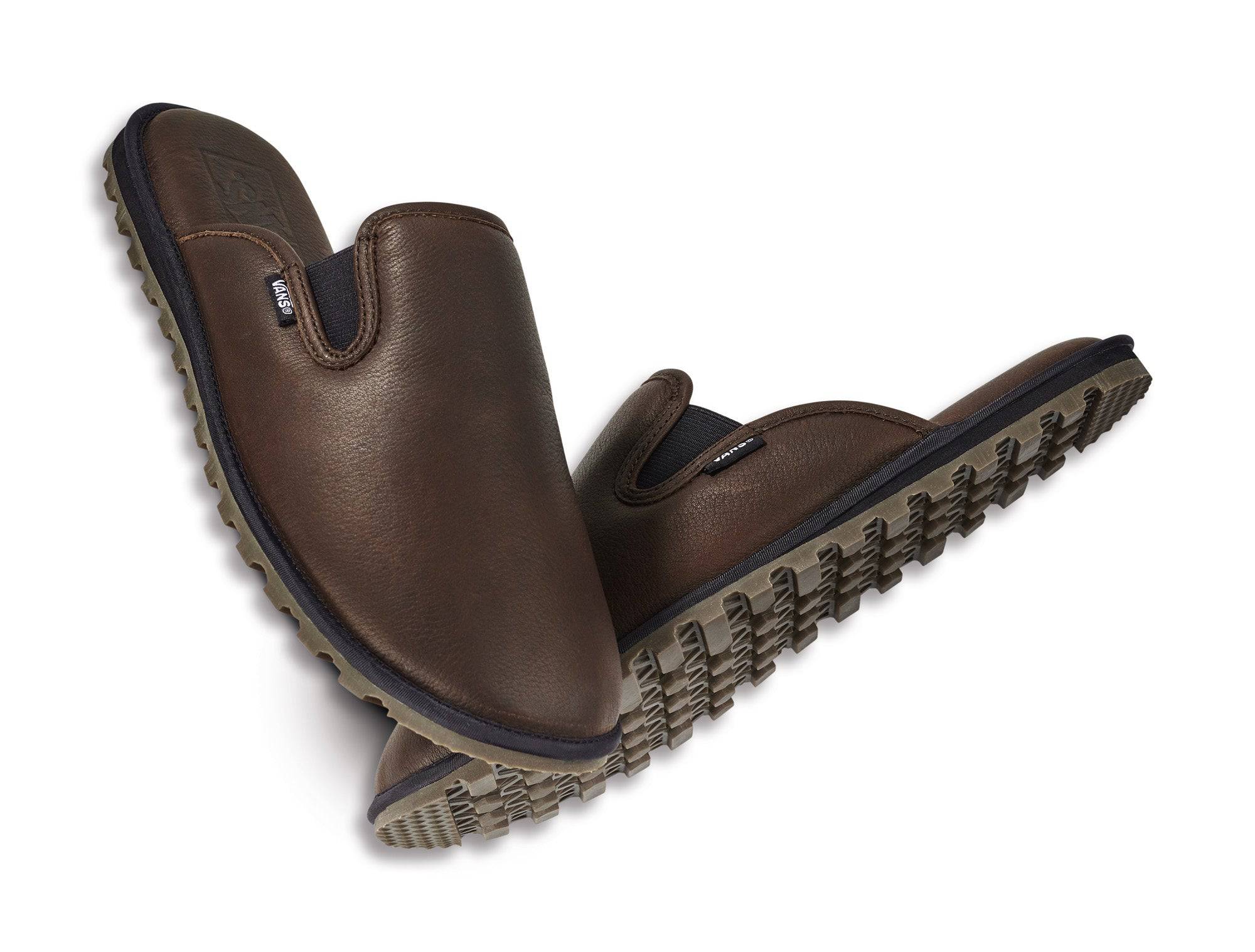 2022 Vans Mountain Mule Snow Slipper in Brown Leather Baldface Color - M I L O S P O R T
