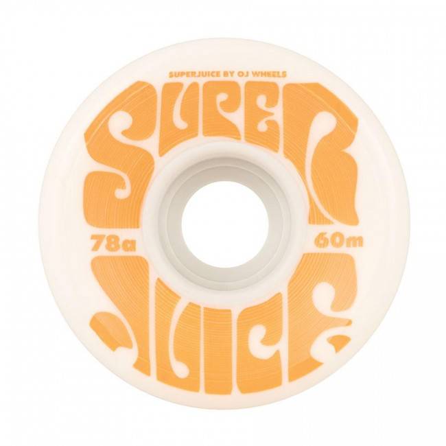 OJ Wheels 60mm Super Juice Skate Wheels in White 78a - M I L O S P O R T