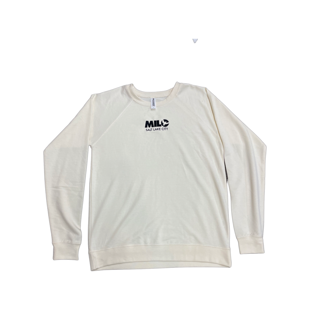Milosport Club Crew Sweatshirt in White and Black - M I L O S P O R T