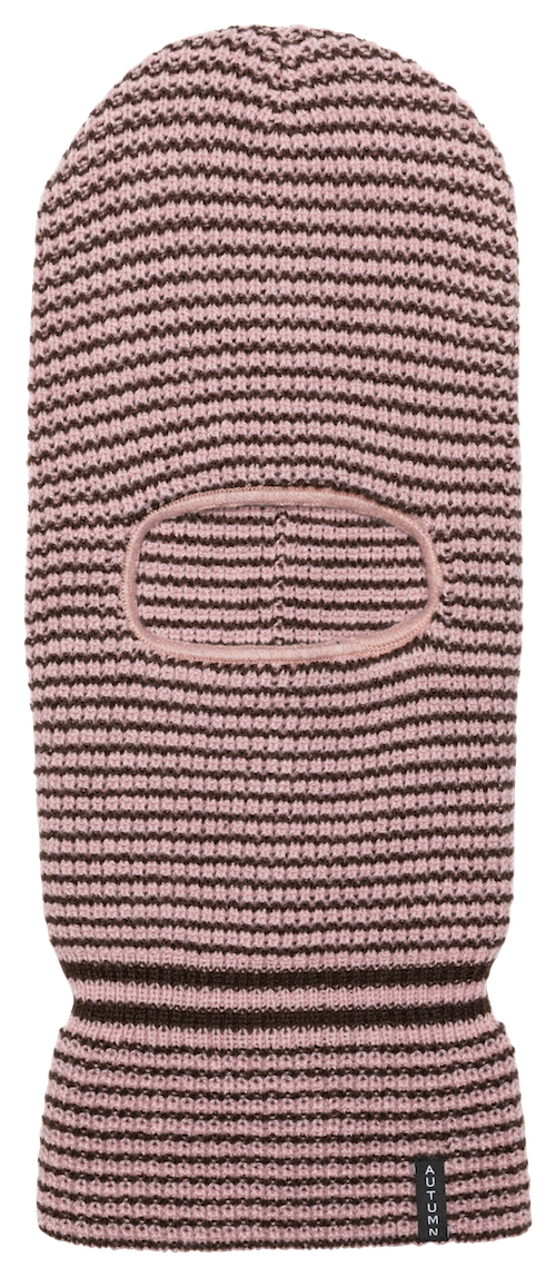 Autumn Striped Balaclava In Dusty Pink - M I L O S P O R T