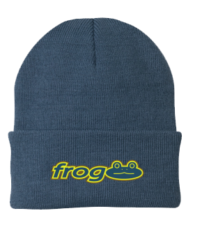 Frog Work Logo Beanie in Slate Blue - M I L O S P O R T