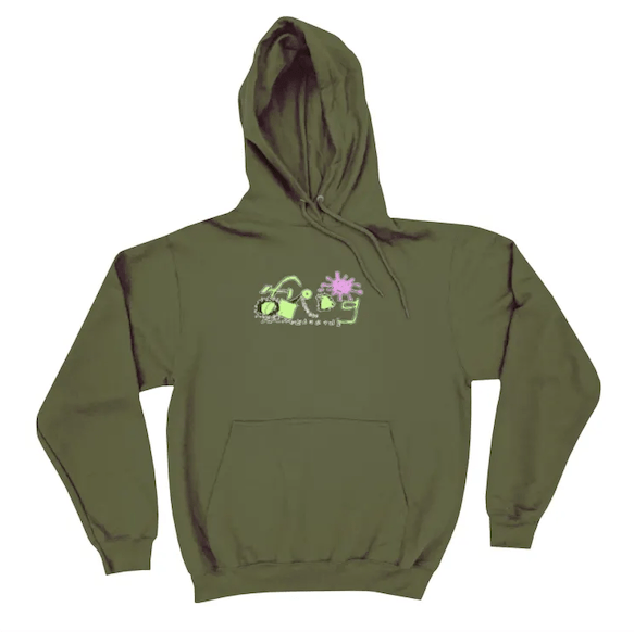 Frog Splat Logo Hoodie in Olive - M I L O S P O R T