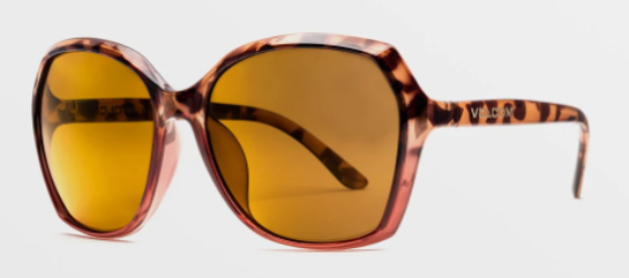 Volcom Psychic Sunglass in Gloss Punk Tort with a Bronze Champagne Chrome lens - M I L O S P O R T