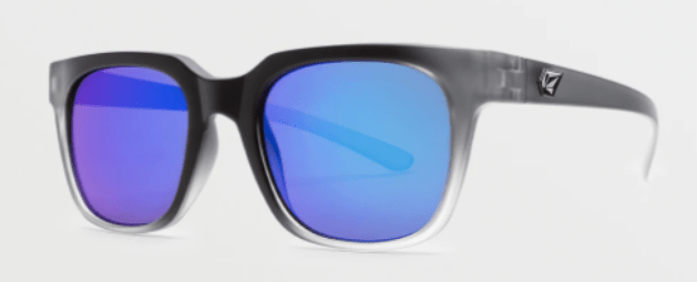 Volcom Morph Sunglass in Matte Trans Clear Fade with a Gray Blue Mirror lens - M I L O S P O R T