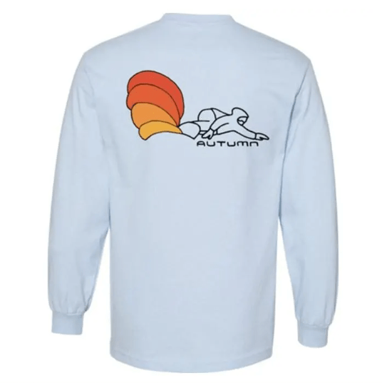 Autumn Spray Long Sleeve T Shirt in Baby Blue - M I L O S P O R T
