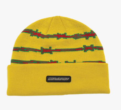 Corduroy Alcatraz Beanie in Mustard - M I L O S P O R T