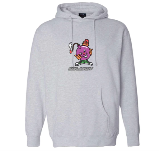 Corduroy Blow Up Hooded Sweatshirt in Ash Grey - M I L O S P O R T