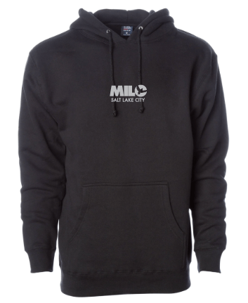 Milosport Heavy Weight Club Pullover Hooded Sweatshirt in Black and Grey - M I L O S P O R T
