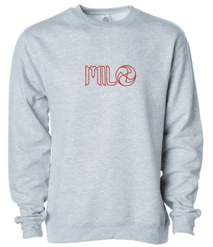 Milosport x Ronin Heavyweight Crew Sweatshirt in Grey and Red - M I L O S P O R T