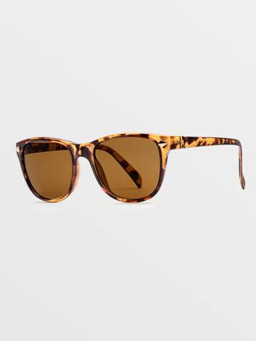 Volcom Jewel Sunglass in Gloss Punk Tort with a Bronze Champagne Chrome lens - M I L O S P O R T