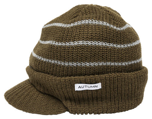 Autumn Visor Beanie In Army Green - M I L O S P O R T