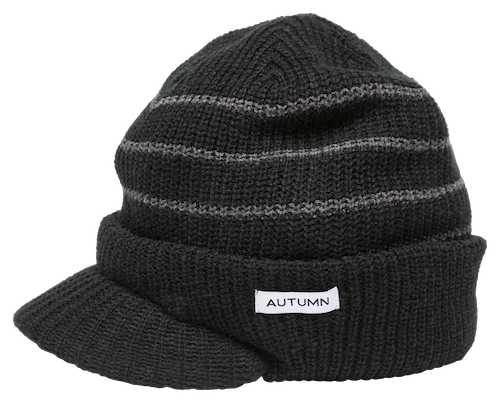 Autumn Visor Beanie In Black - M I L O S P O R T