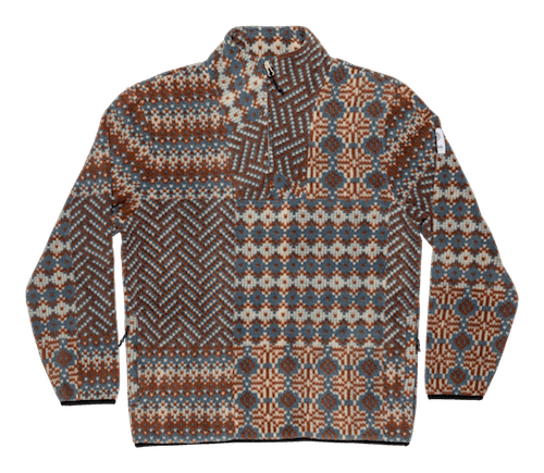 Autumn Vortex Half Zip Fleece In Fair Isle Patchwork - M I L O S P O R T