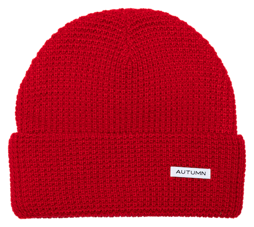 Autumn Waffle Beanie In Red - M I L O S P O R T
