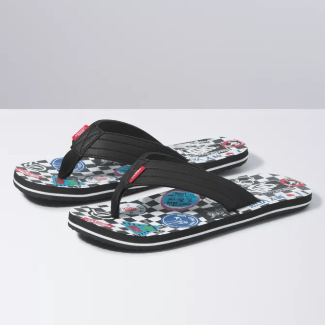 Vans Sticker Collage T Street Print Flip Flops Sandals - M I L O S P O R T