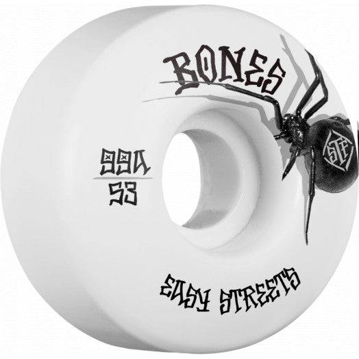 Bones Black Widow 53mm 99a v1 Easy Streets Skate Wheel in White - M I L O S P O R T