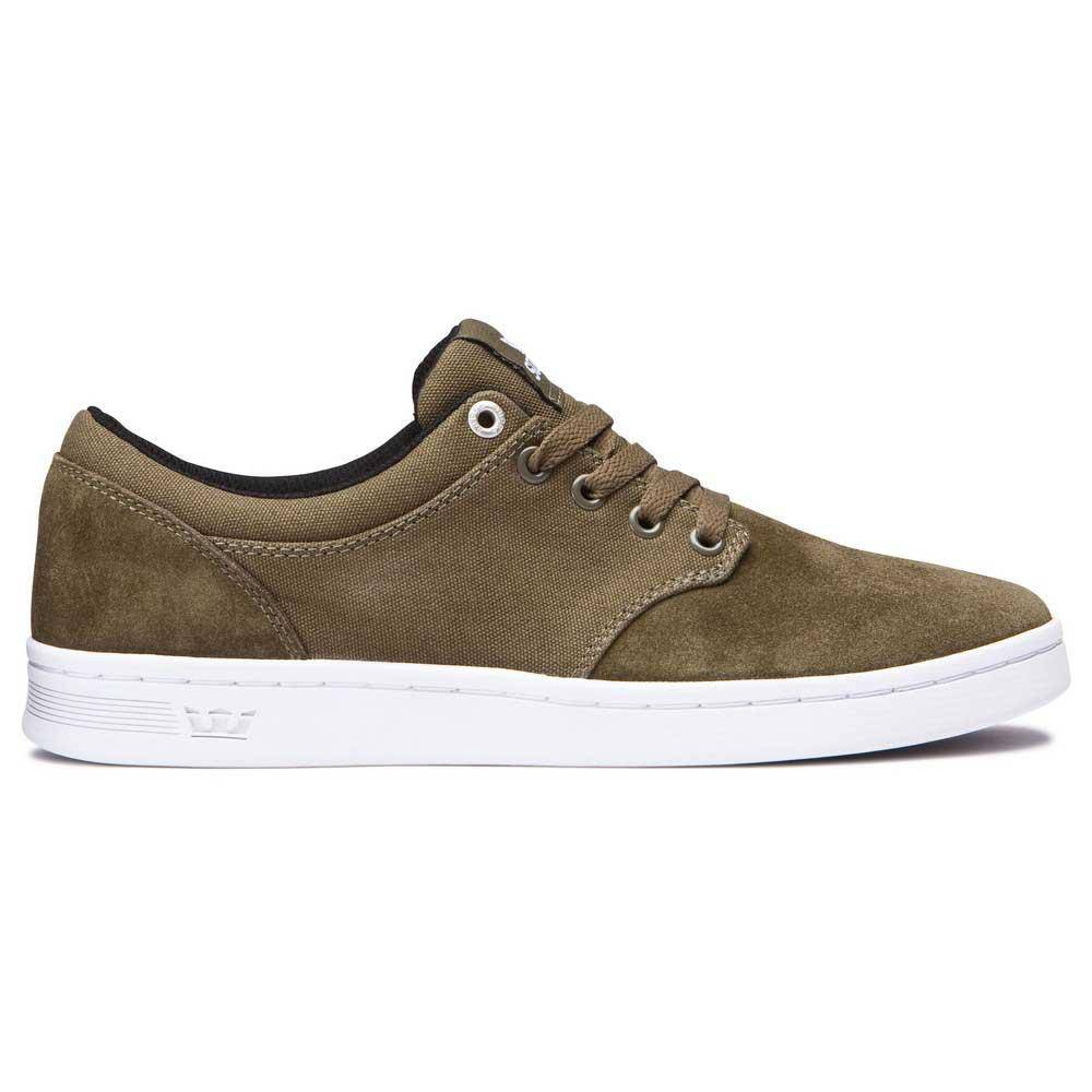 Supra Chino Court Shoe in Olive-White - Main Image