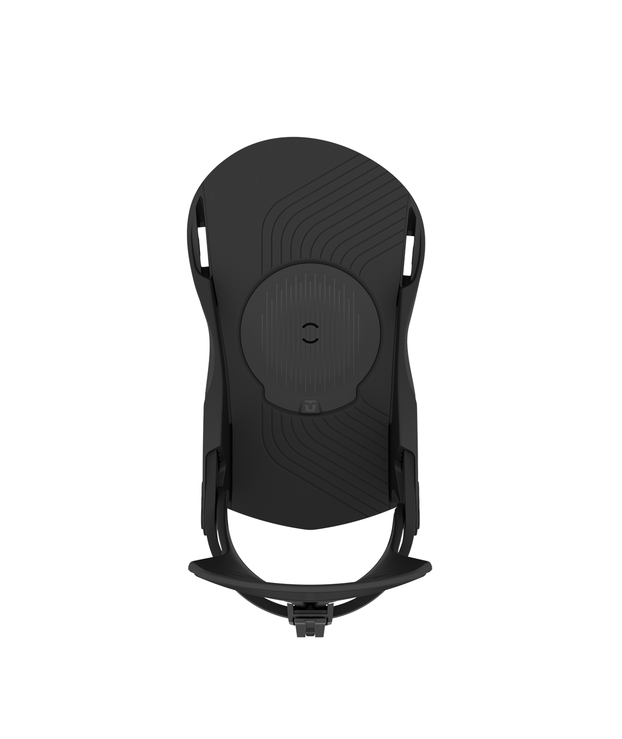 Union Flite Pro snowboard binding in black for 2024, showcasing adjustable straps and durable construction for snowboarding.