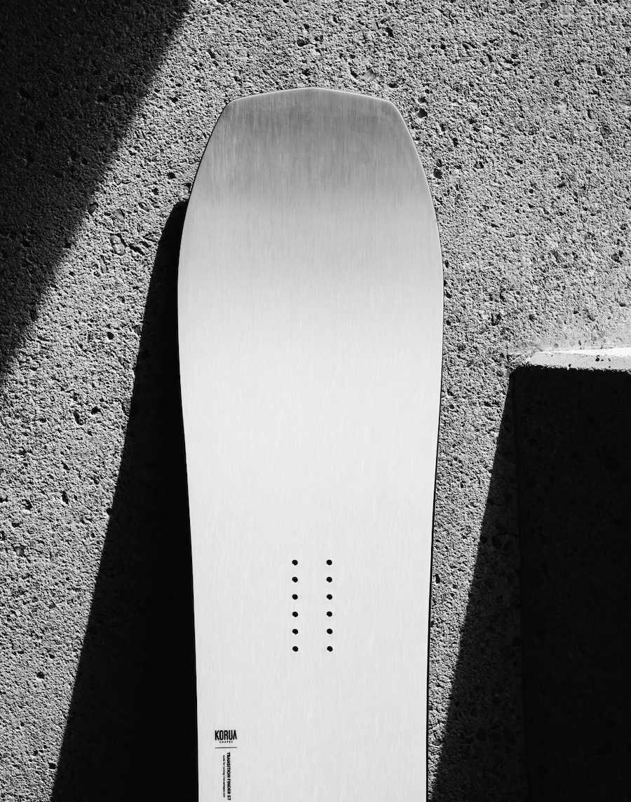 korua shapes snowboard the transition finder at milosport in salt lake city