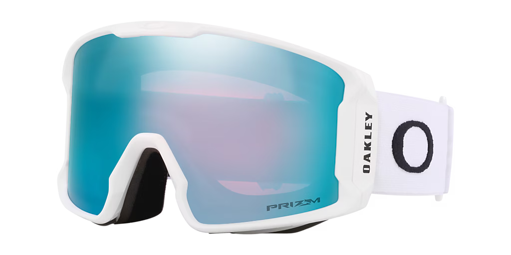 Oakley Line Miner L Snow Goggle in a Matte White Ghost Text Frame with a Prizm Iced Lens