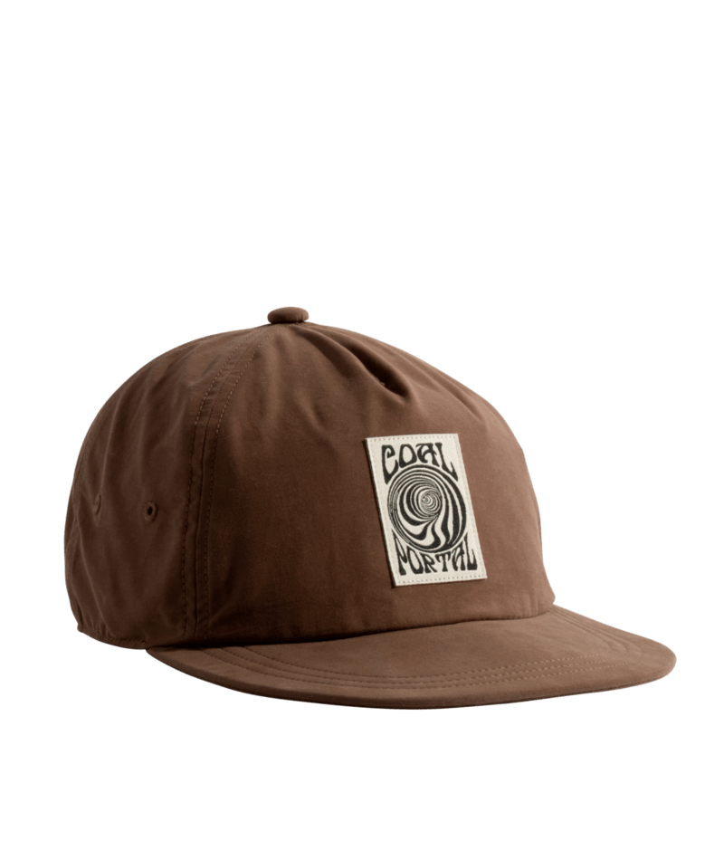 Coal The Hardin 5 Panel Hat for men, featuring a structured five-panel design in neutral fabric with adjustable strap.