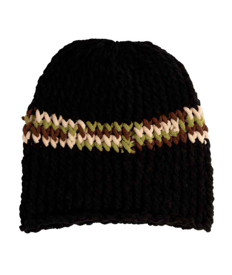 Coal Skully Beanie lampshade-style hat worn by a person, featuring a skull design, suitable for men and women.