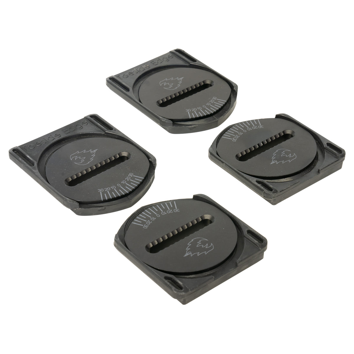 Spark R&D Splitboard Canted Pucks for snowboarding, black color, designed for splitboard binding setup.
