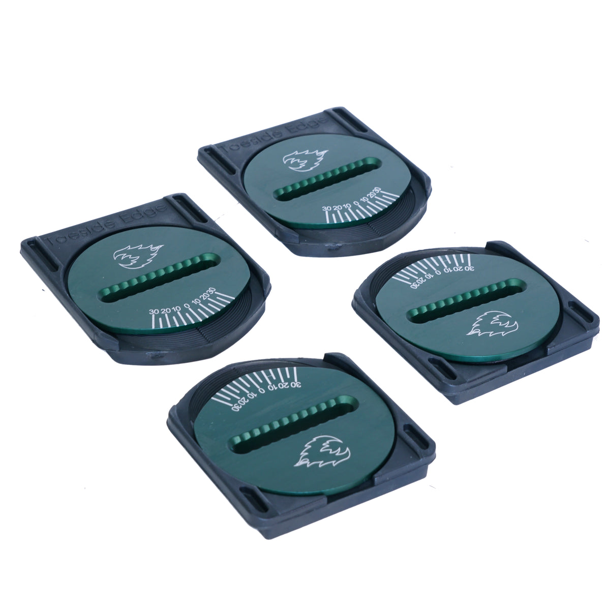 Green Spark R&D Splitboard Canted Pucks for snowboarding, designed to provide stability and proper stance alignment.