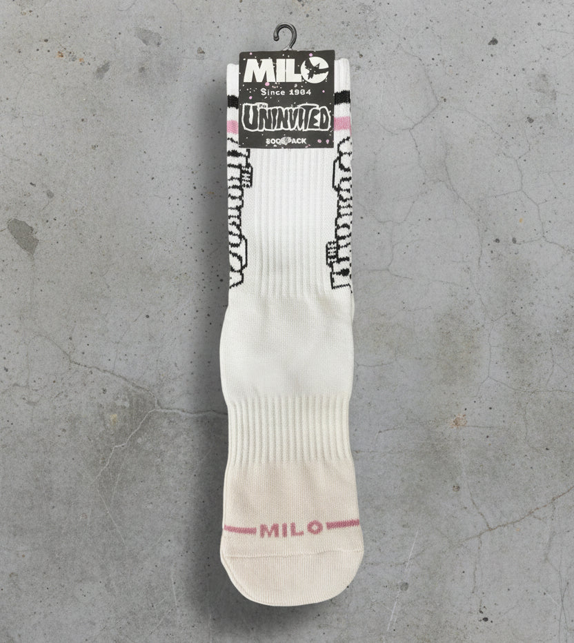 Milosport x Uninvited Sock in White - M I L O S P O R T