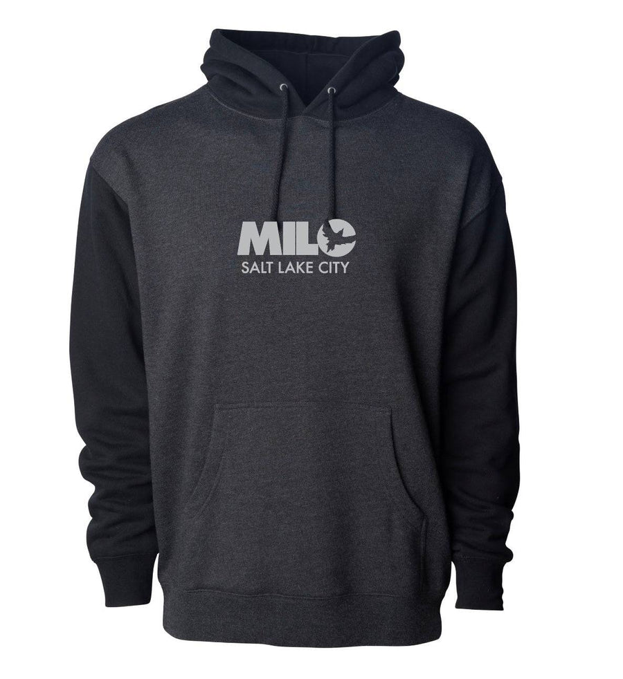 Milosport Club Hooded Sweatshirt in Two Tone Black and Grey