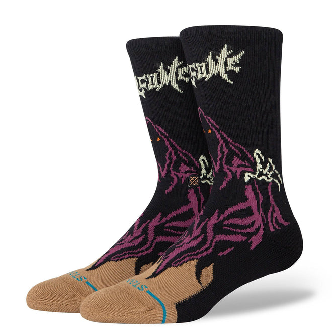 Stance Welcome Skelly Crew Socks in Black - M I L O S P O R T