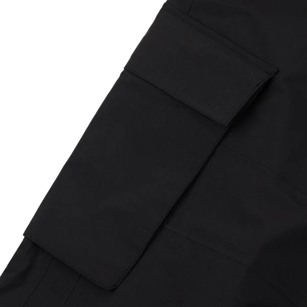 Black men's Souvenir 3 Ply Rip Stop Pant with cargo pockets, durable fabric, and detailed stitching.