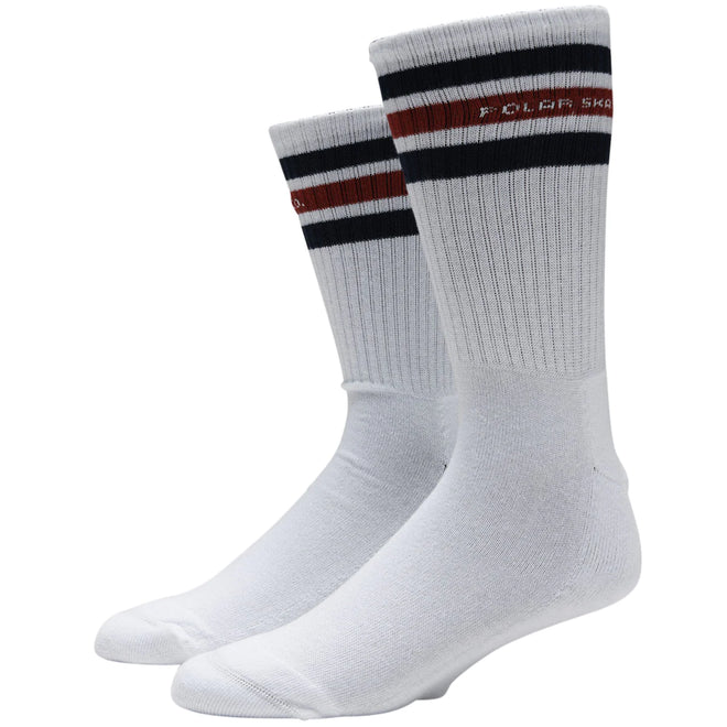 Polar Fat Stripes Sock in White Navy and Red