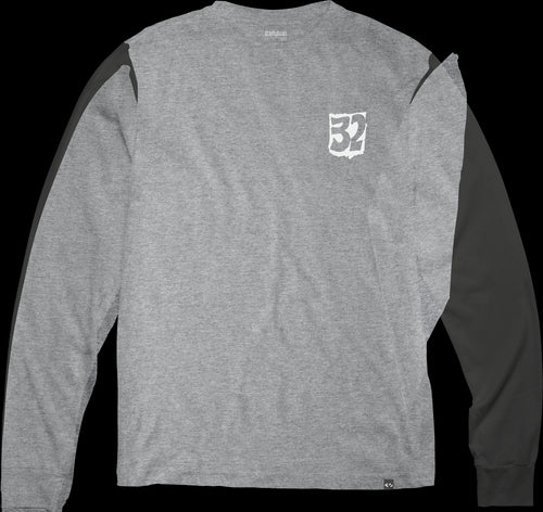 32 (Thirty Two) Bonecrusher Long Sleeve T Shirt in Grey and Heather 2024 - M I L O S P O R T