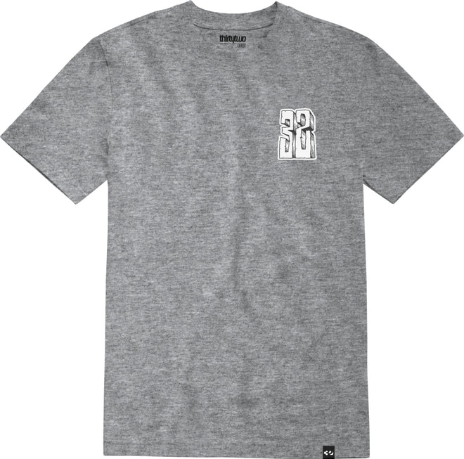 32 (Thirty Two) Bonecrusher Short Sleeve T Shirt in Grey and Heather 2024