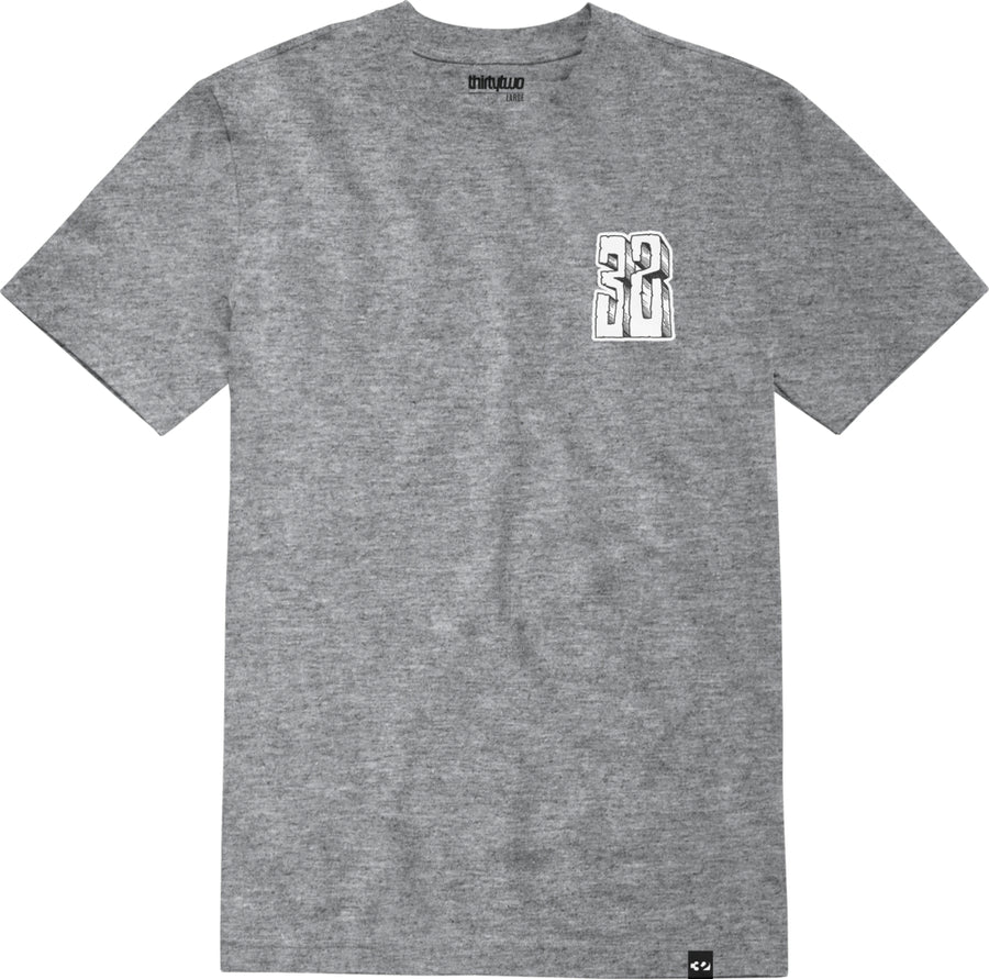 32 (Thirty Two) Bonecrusher Short Sleeve T Shirt in Grey and Heather 2024