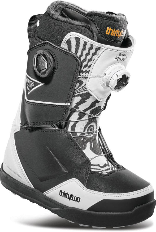 32 (Thirty Two) Lashed Double Boa Des Melancon Womens Snowboard Boots in Black and White 2024 - M I L O S P O R T