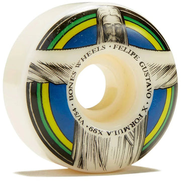 Bones Wheels Felipe Gustavo Pro X-Formula Skateboard Wheels V1 Wide-Cut 99A