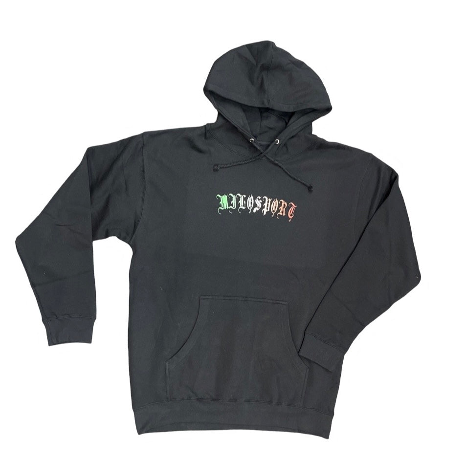 Milosport Cinco Hooded Sweatshirt in Black and Red White Green - M I L O S P O R T