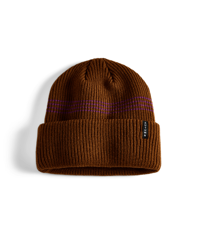 Autumn Select Mini Stripe Beanie in Brown Iris 2025 - M I L O S P O R T