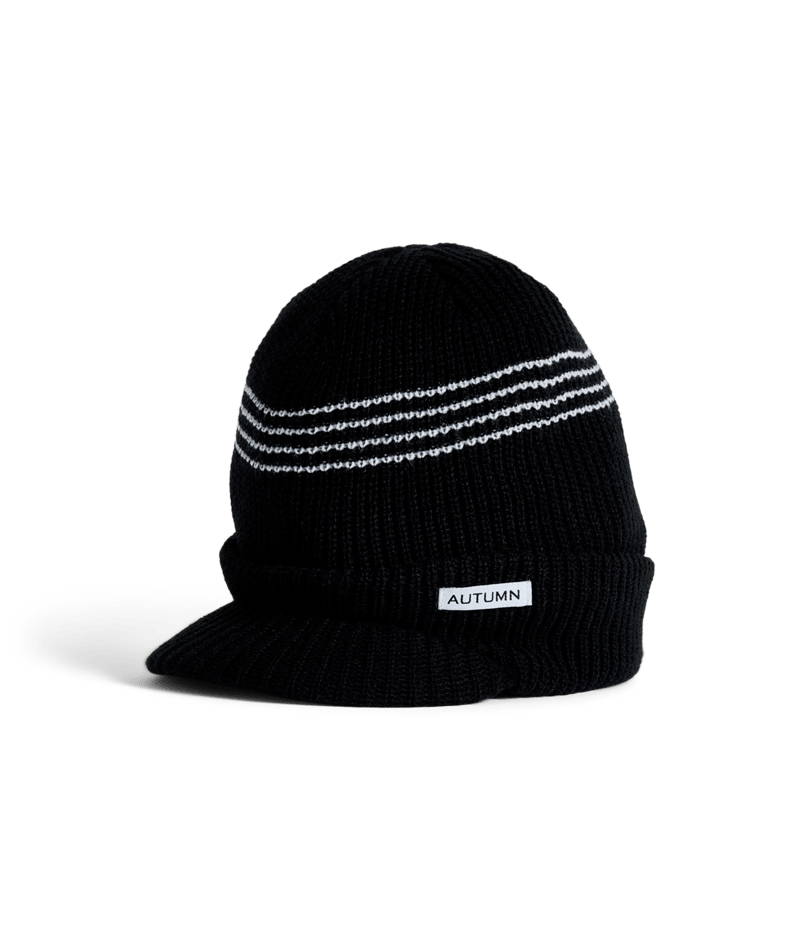 Autumn Visor Beanie in Black - M I L O S P O R T
