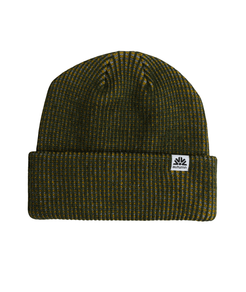 Autumn Static Beanie 2027, unisex knit winter hat in neutral tones, featuring a snug fit and textured pattern.